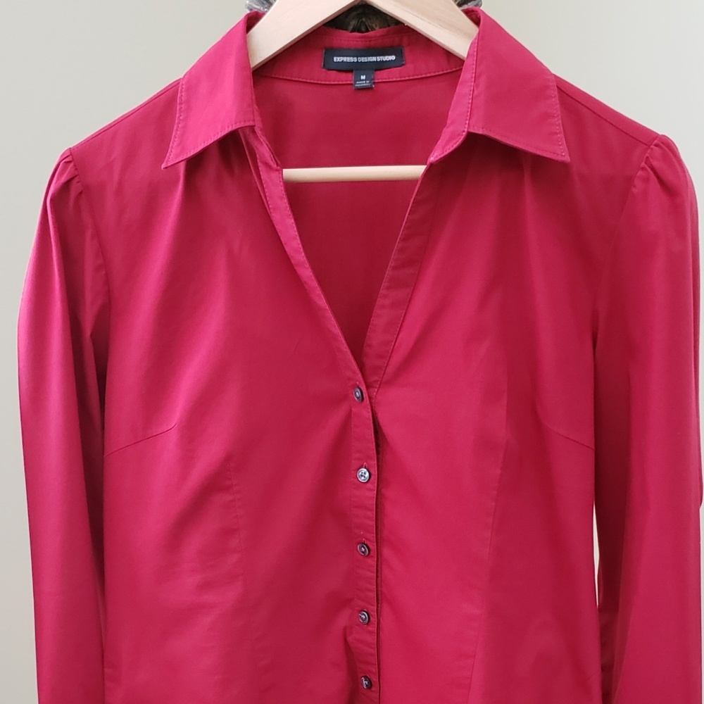 Express Womens Red Button Down size Medium